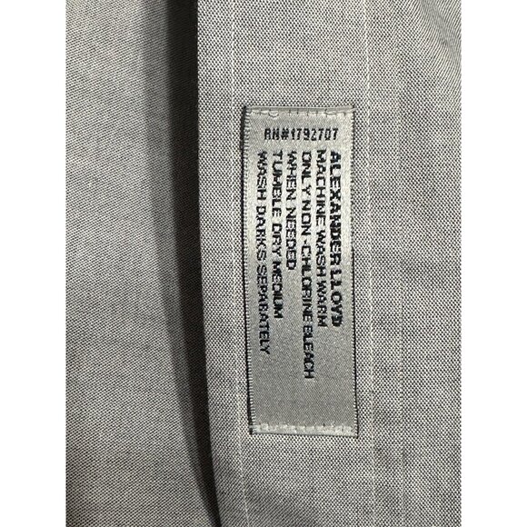 Alexander Lloyd Long Sleeve Button Down Dress Shirt Pinpoint Oxford Tall 37/38 - Picture 5 of 5